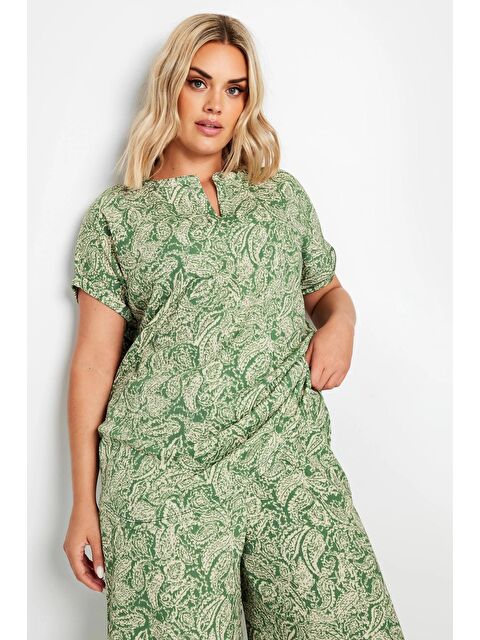 Stil Diva Büyük Beden V Yaka Kısa Kollu Çiçek Desenli Bluz 321940 - S000241902-18194