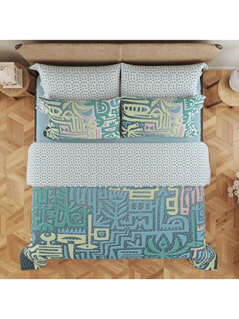 Evmila Baskılı,Desenli Çift Kişilik Nevresim Takımı (ÇARŞAFSIZ) 200x220 cm - S000244375-23173
