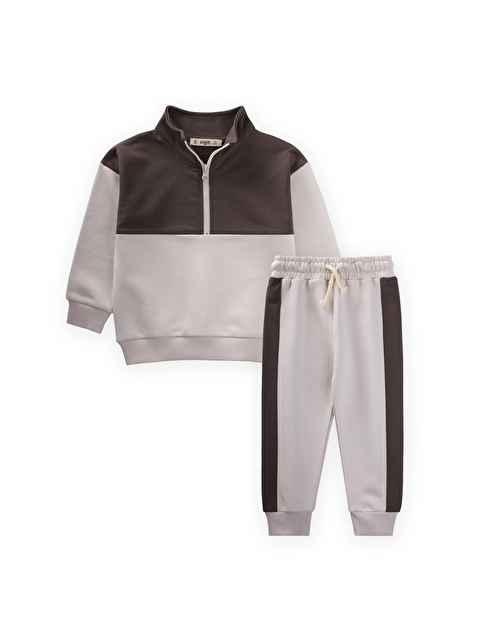 CİGİT Sweatshirt Takım 2-10 Yaş Kahverengi