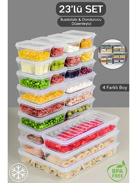 Meleni Home 23 Parça Şeffaf Kapaklı Seti Organizer Düzenleyici Gıda Erzak Kabı - S000378991-26865