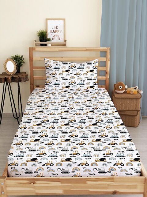 Evmila İnşaat Ve  Desenli Baskılı Tek Kişilik Lastikli Çarşaf Seti - S000123671-23173