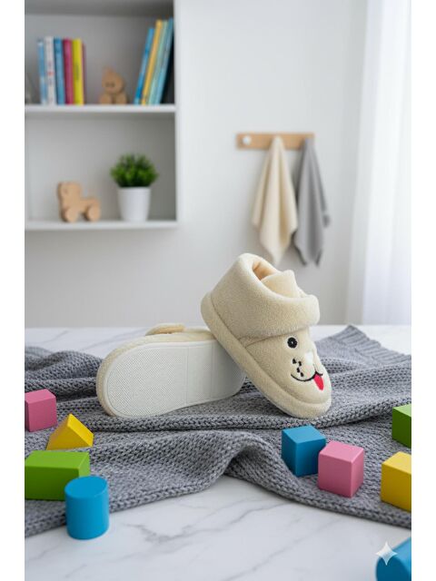 Oksit Sevimli Hayvanlar Cırtlı Kaydırmaz Taban Kreş Ev Okul Ayakkabısı Bebek Çocuk Panduf Ev Botu - S000440122-19965