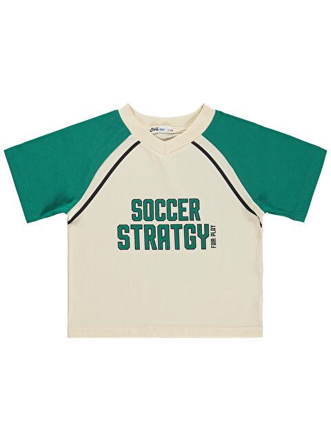 Civil Boys Erkek Çocuk Soccer Baskılı 2-5 Yaş Tişört - Yeşil