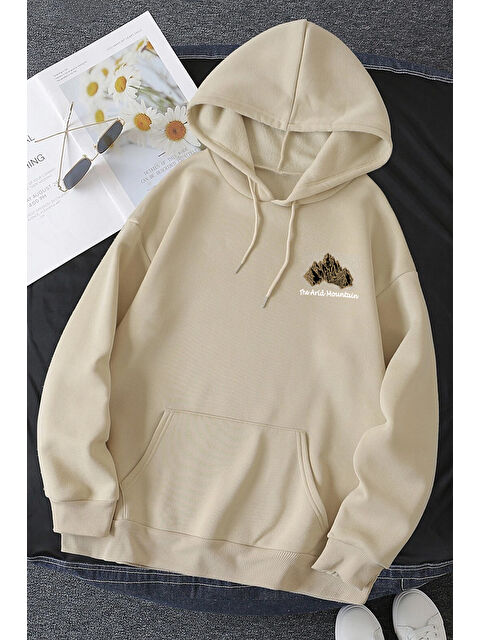 uyguntarz Unisex Oversize Arid Mountain Baskılı Sweatshirt - S000267811-19928