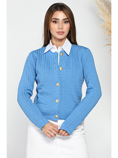 Gülseli Kadın Kabartma Desen Triko Hırka - S000289882-17234