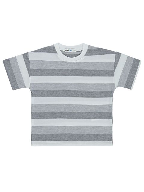 Civil Boys Çizgili 2-5 Yaş Tişört - Gri