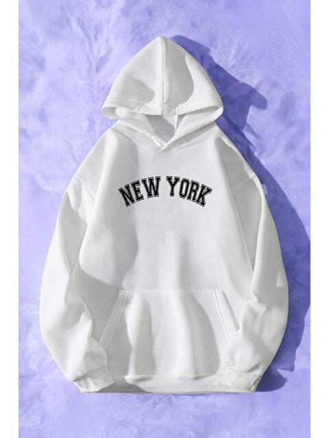 uyguntarz Newyork Baskılı Oversize  Hoodie - S000280148-20063
