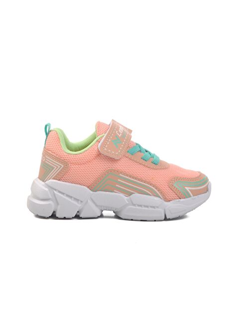 Ayakmod Pudra-Yeşil Cırtlı Unisex Çocuk Sneaker A-36-P - S000250457-37409