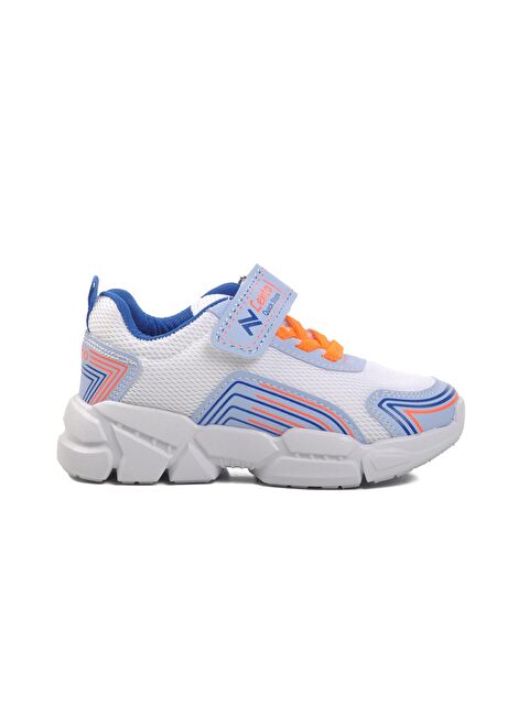 Ayakmod Beyaz-Mavi Cırtlı Unisex Çocuk Sneaker A-36-P - S000250457-20063