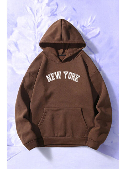 uyguntarz Newyork Baskılı Oversize Sweatshirt Hoodie - S000280148-17365