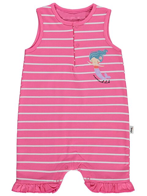 Civil Baby Çizgi Emp Deniz Kızı Baskılı 6-18 Ay Tulum - Fusya