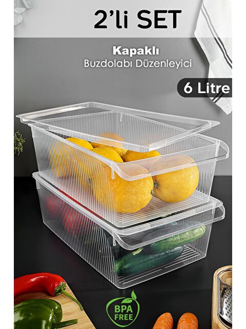 Meleni Home 2 Adet Kapaklı Saklama Kabı 6 Litre - S000379230-26865