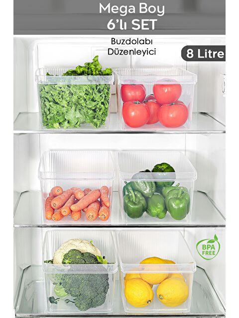 Meleni Home 6 Adet Dolap İçi Buzdolabı Düzenleyici 8 Litre - S000379231-26865