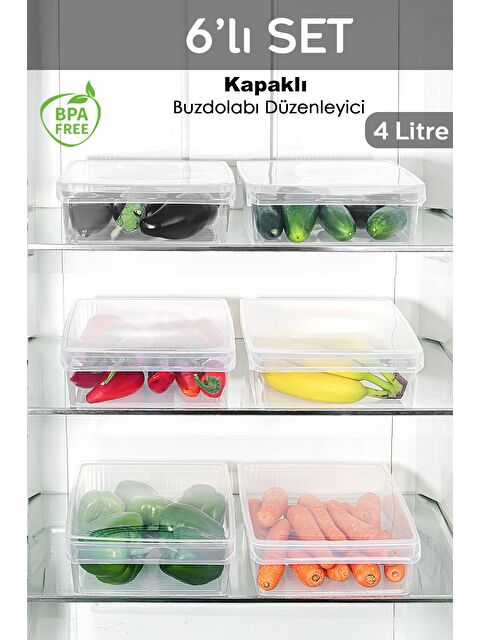 Meleni Home 6 Adet Kapaklı Saklama Kabı 4 Litre - S000379233-26865