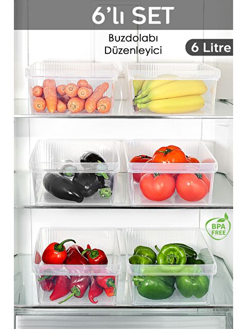 Meleni Home 6 Adet Dolap İçi Buzdolabı Düzenleyici 6 Litre - S000379238-26865