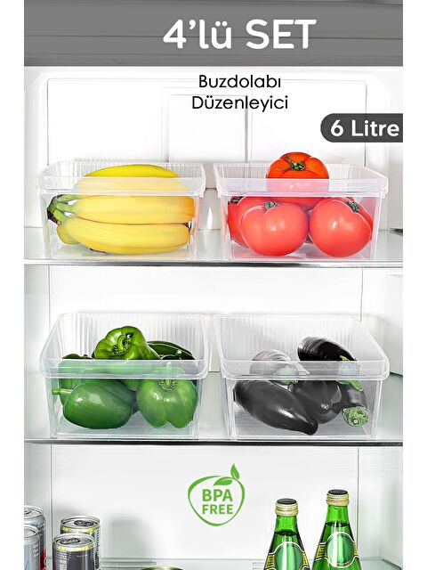 Meleni Home 4 Adet Dolap İçi Buzdolabı Düzenleyici 6 Litre - S000379243-26865