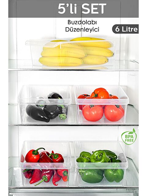 Meleni Home 5 Adet Dolap İçi Buzdolabı Düzenleyici 6 Litre - S000379251-26865