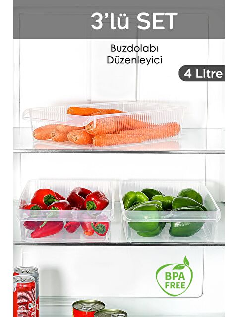 Meleni Home 3 Adet Dolap İçi Buzdolabı Düzenleyici 4 Litre - S000379252-26865