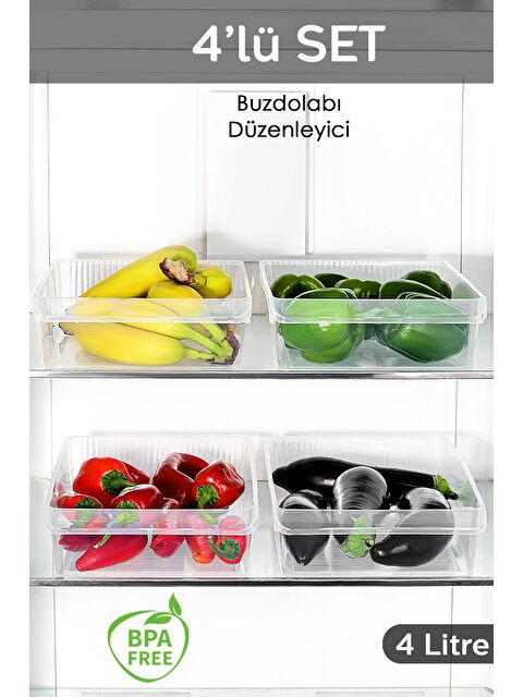 Meleni Home 4 Adet Dolap İçi Buzdolabı Düzenleyici 4 Litre - S000379253-26865