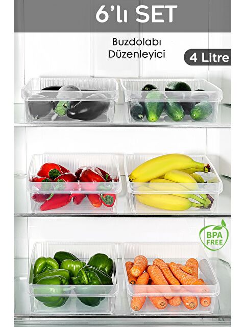 Meleni Home 6 Adet Dolap İçi Buzdolabı Düzenleyici 4 Litre - S000379255-26865