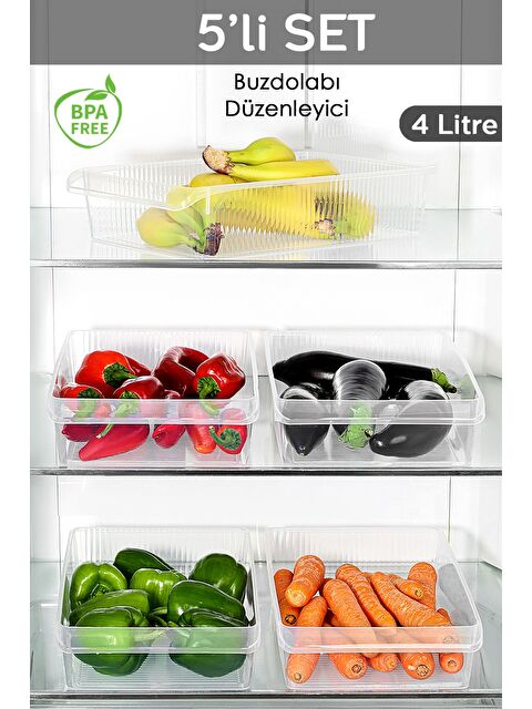 Meleni Home 5 Adet Dolap İçi Buzdolabı Düzenleyici 4 Litre - S000379254-26865