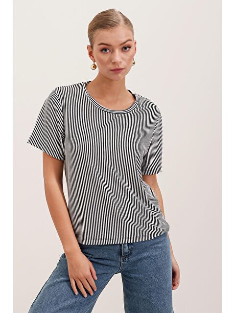 Bigdart 4313 Çizgili Basic Tişört - Siyah - S000139334-19351