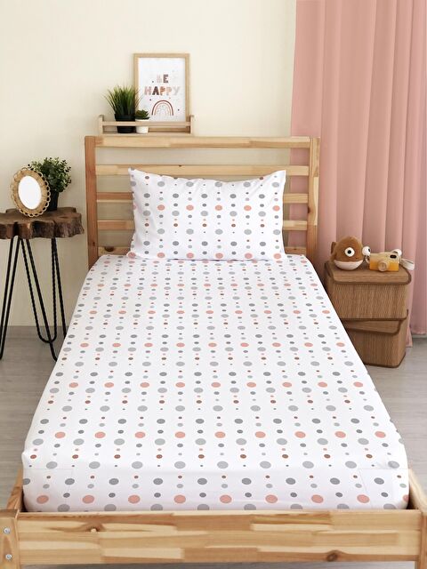 Evmila Daire Desenli Baskılı Tek Kişilik Lastikli Çarşaf Seti - S000123680-23173