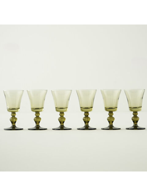 Bella Maison Colored 6'lı Ayaklı Kahve Yanı Su Bardağı Yeşil (47 cc) - S000403936-18194