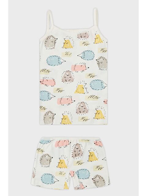 Lela Desenli % 100 Pamuk İp Askılı 2'li İç Giyim Kız Çocuk Takım 6651011 - S000218256-5405