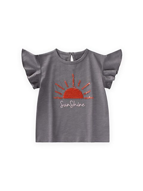 CİGİT Pullu T-Shirt 1-10 Yaş O Gri