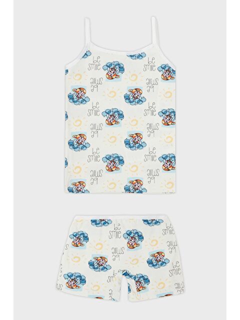 Lela Desenli % 100 Pamuk İp Askılı 2'li İç Giyim Kız Çocuk Takım 6651011 - S000218256-37369