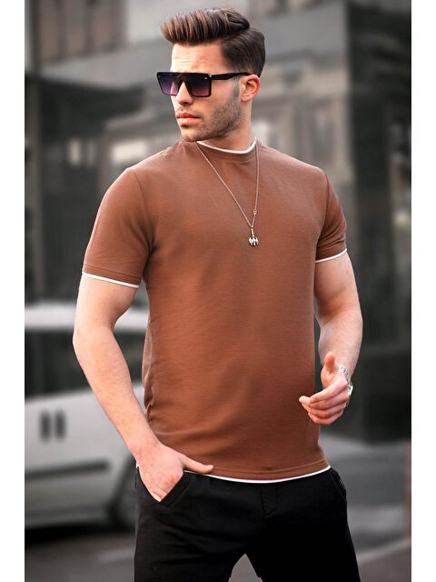 Madmext Erkek Kahverengi Tişört - S000016381-19413