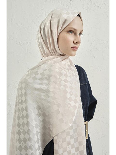 ARMİNE Elegance İpek Pamuk Dama Şal 17 - S000426635-19966