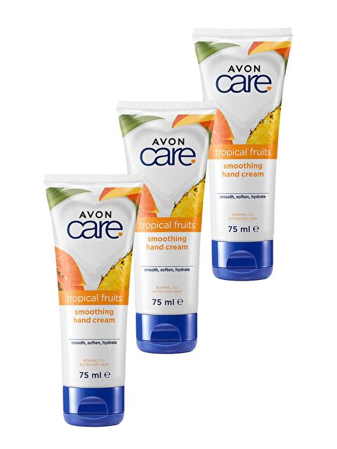AVON Care Tropical Fruits Ananas, Mango ve Papaya Özlü El Kremi 75 Ml. Üçlü Set - S000191238-10231