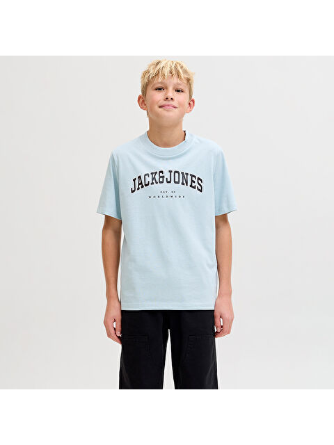 Jack & Jones Caleb Varsity Erkek Çocuk Mavi Tişört