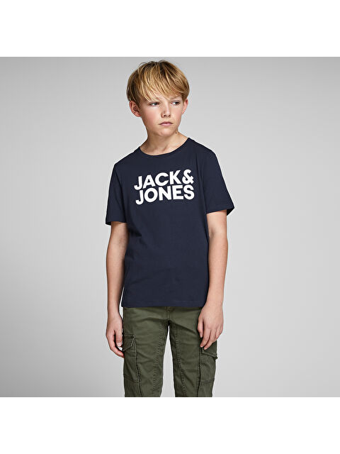Jack & Jones Corp Logo Erkek Çocuk Lacivert Tişört