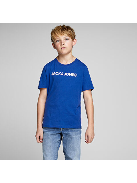 Jack & Jones Corp Logo Erkek Çocuk Mavi Tişört