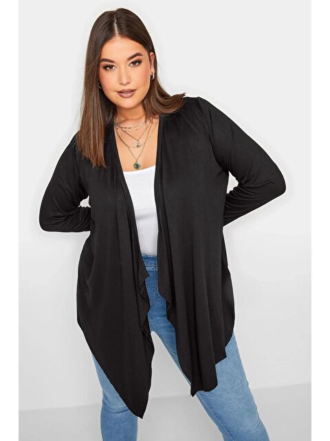 Stil Diva Büyük Beden Önü Kapamasız Asimetrik Kesim Mevsimlik İnce Hırka 134145 - S000241939-19351