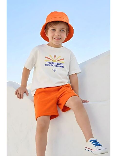 ZEYLAND Erkek Çocuk Baskılı T-Shirt  - Ekru