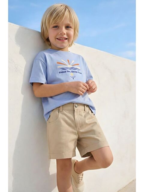 ZEYLAND Erkek Çocuk Baskılı T-Shirt  - Mavi