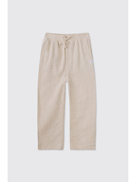 Panço Erkek Çocuk Bej Beli Lastikli Pantolon