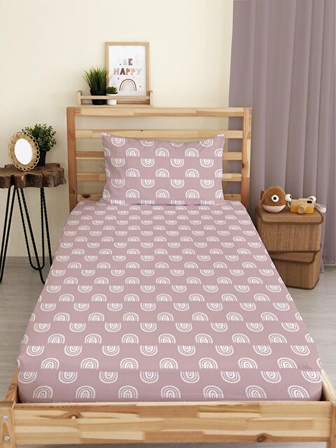 Evmila Desenli Baskılı Tek Kişilik Lastikli Çarşaf Seti - S000123690-23173