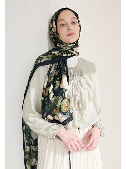 Fresh Scarfs Astra Floş Viskon Şal Lacivert - S000426619-21164