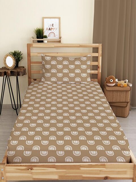 Evmila Desenli Baskılı Tek Kişilik Lastikli Çarşaf Seti - S000123693-23173