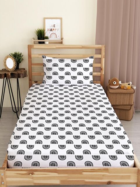 Evmila Desenli Baskılı Tek Kişilik Lastikli Çarşaf Seti - S000123694-23173