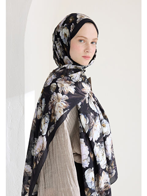 Fresh Scarfs Lotus Floş Viskon Şal Vizon - S000426633-26429