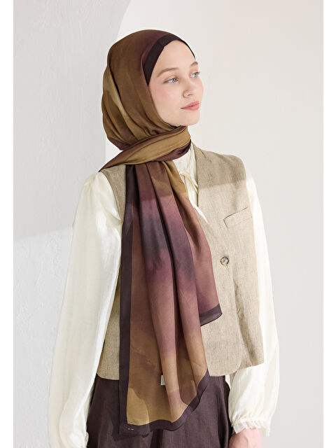 Fresh Scarfs Ombre Floş Viskon Şal Kahve - S000426624-28102