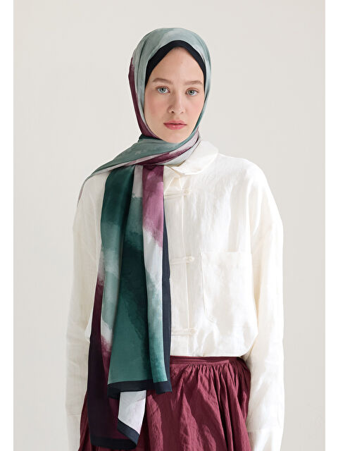 Fresh Scarfs Ombre Floş Viskon Şal Derin Yeşil - S000426624-18194