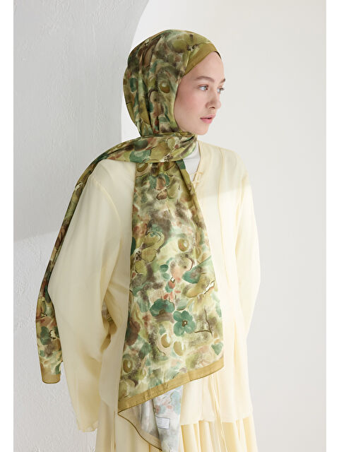 Fresh Scarfs Hıbıscus Beauty Floş Viskon Şal Hardal - S000426643-7379