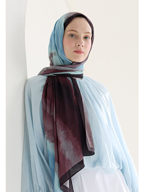 Fresh Scarfs Ombre Floş Viskon Şal Mürdüm - S000426624-20036